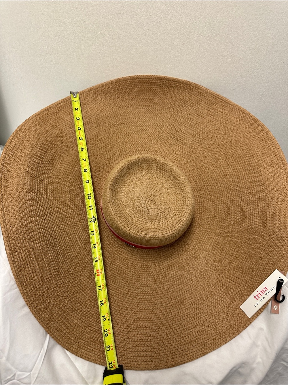 Trina Turk Wide Floppy Brim Straw Sun Hat in Natural Tan - Picture 8 of 15